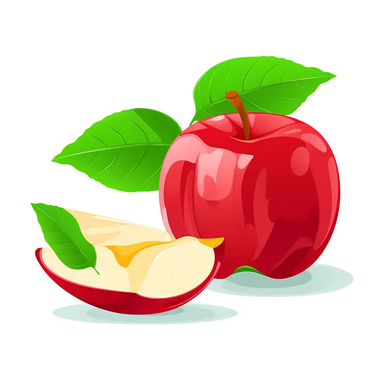 Red Apple with Slice