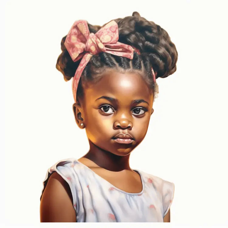 Portrait of a Girl with a Bow in Her Hair