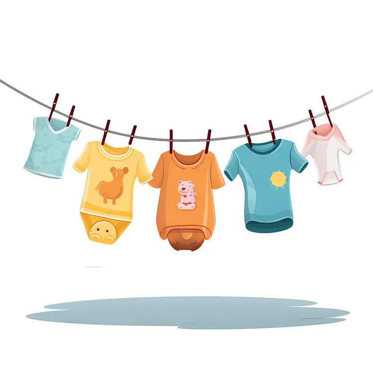 Colorful background of children's clothing and accessories for rainy days