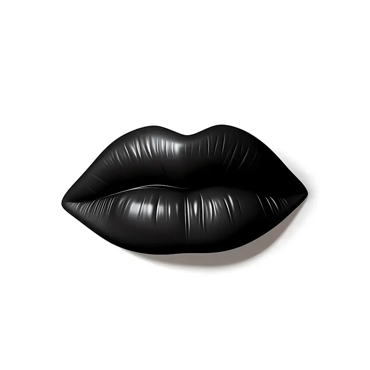 Glossy Black Lips Illustration