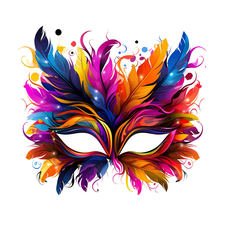 Vibrant Feathered Carnival Mask