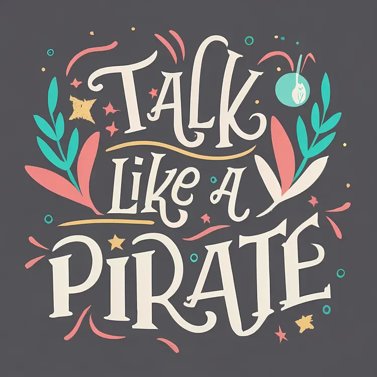 Decorative Talk Like a Pirate Typography