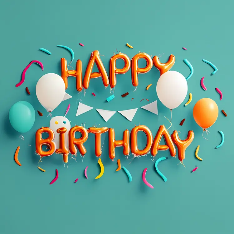 Happy Birthday with Colorful Balloons