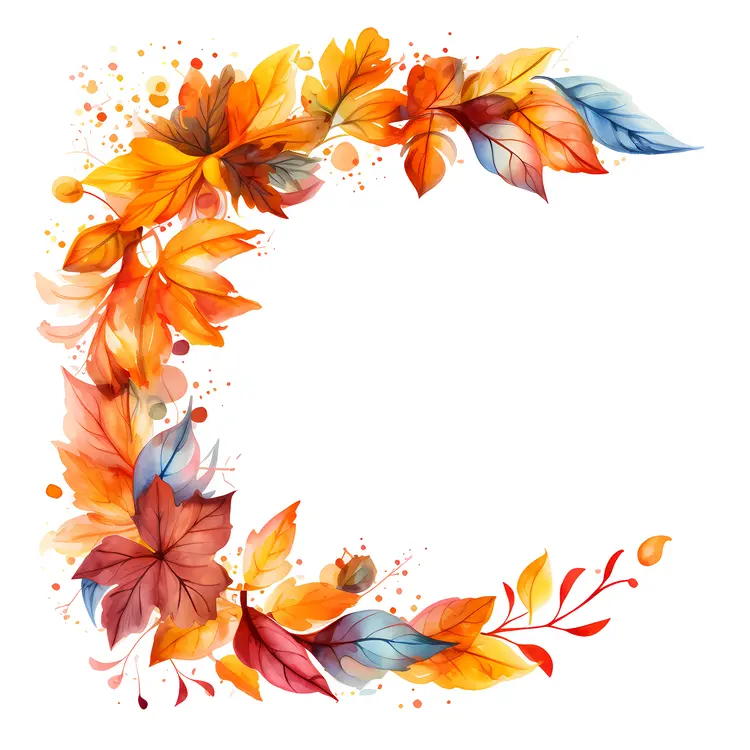 Artistic Autumn Leaves Frame