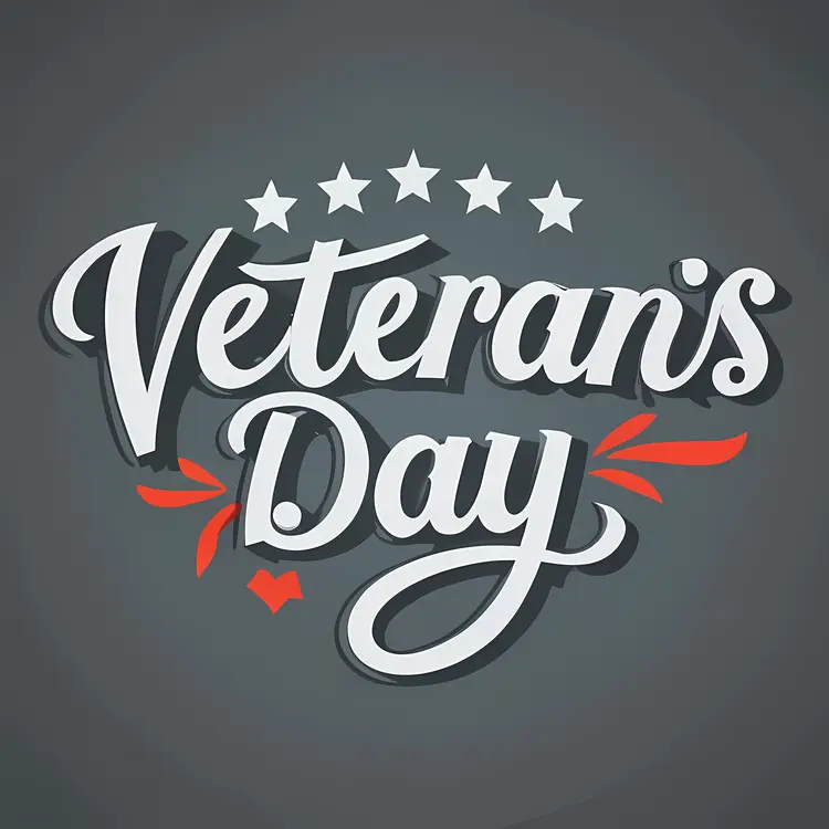 Veterans Day Typography with Stars