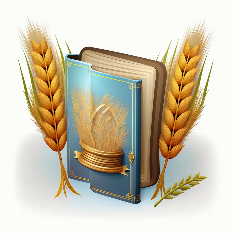 Illustrated Book with Wheat Ears