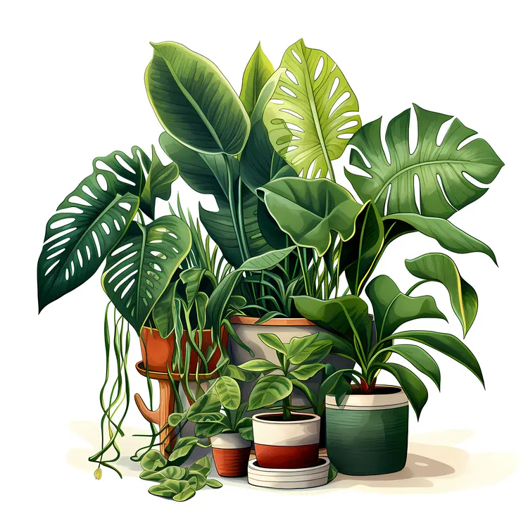 Green Potted Plants Collection