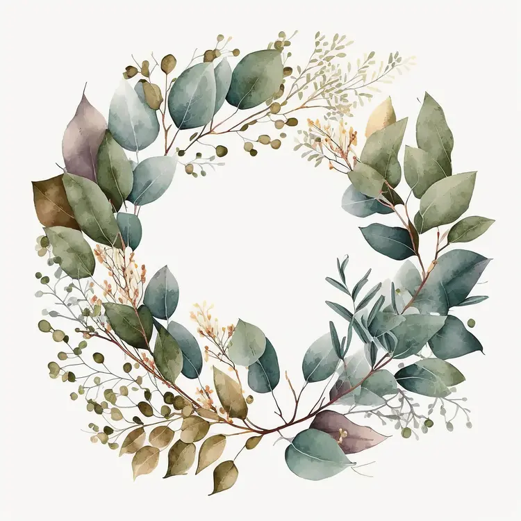 Beautiful Leafy Wreath Illustration