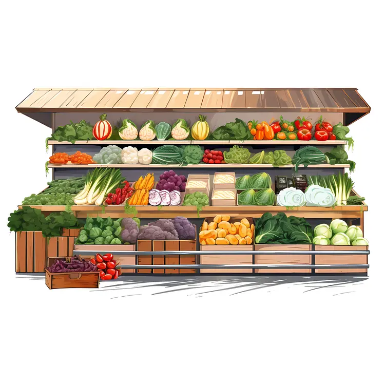 Fresh Vegetable Stand at the Market