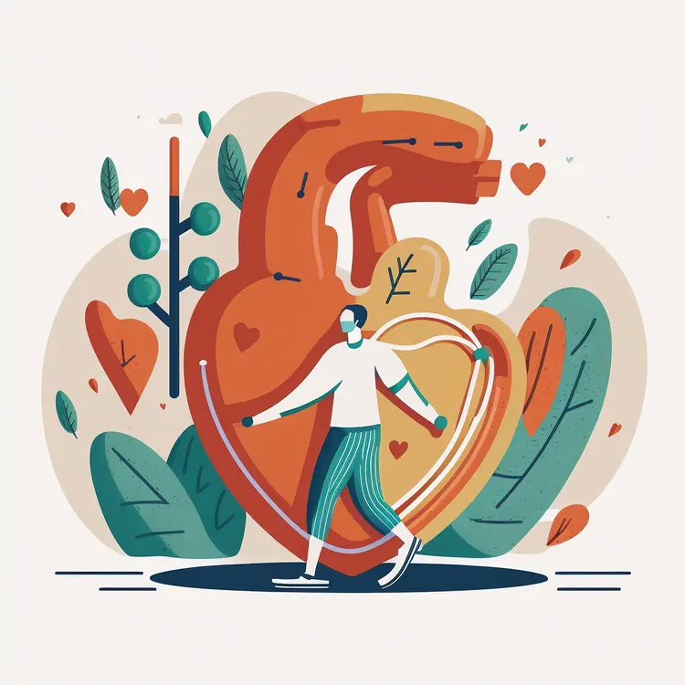 Heart Symbol with Human and Nature Elements