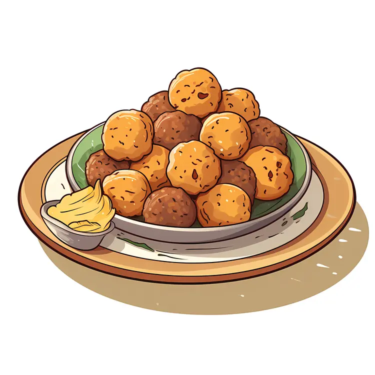 Plate of Fried Snacks with Dip