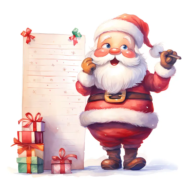 Santa Claus with Gift List