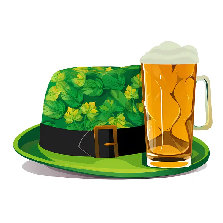 Green Hat and Beer Mug for St. Patrick's Day Celebration