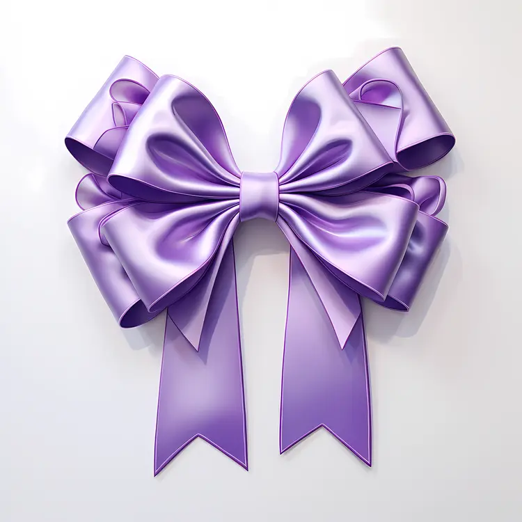 Purple Bow with Tails