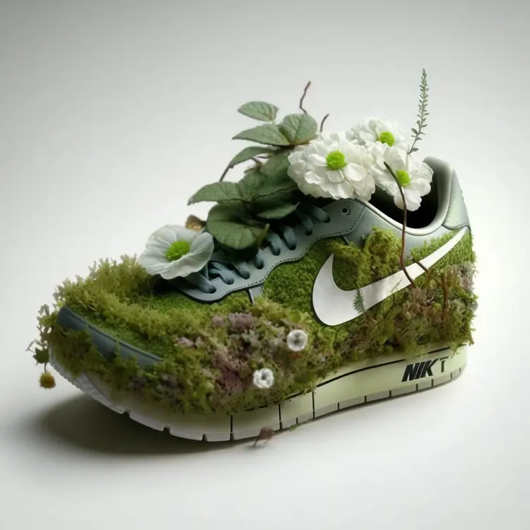 Green Nature Decorated Shoe for Earth Day