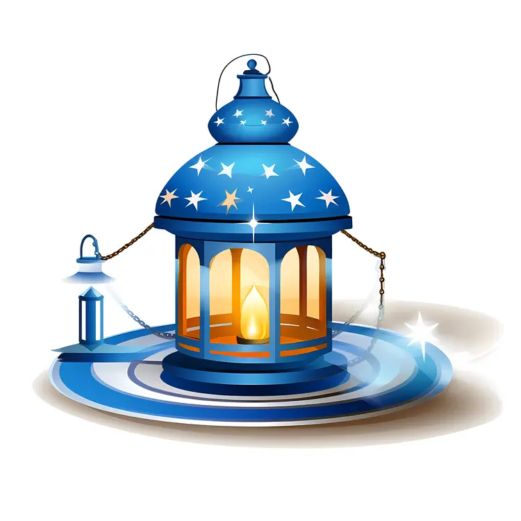 Blue Lantern with Stars