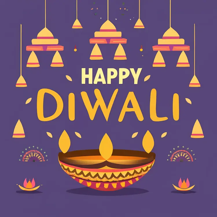 Colorful Diya for Diwali Festival