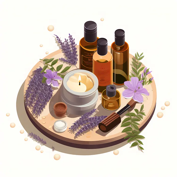 Aromatherapy Set with Candles and Lavender