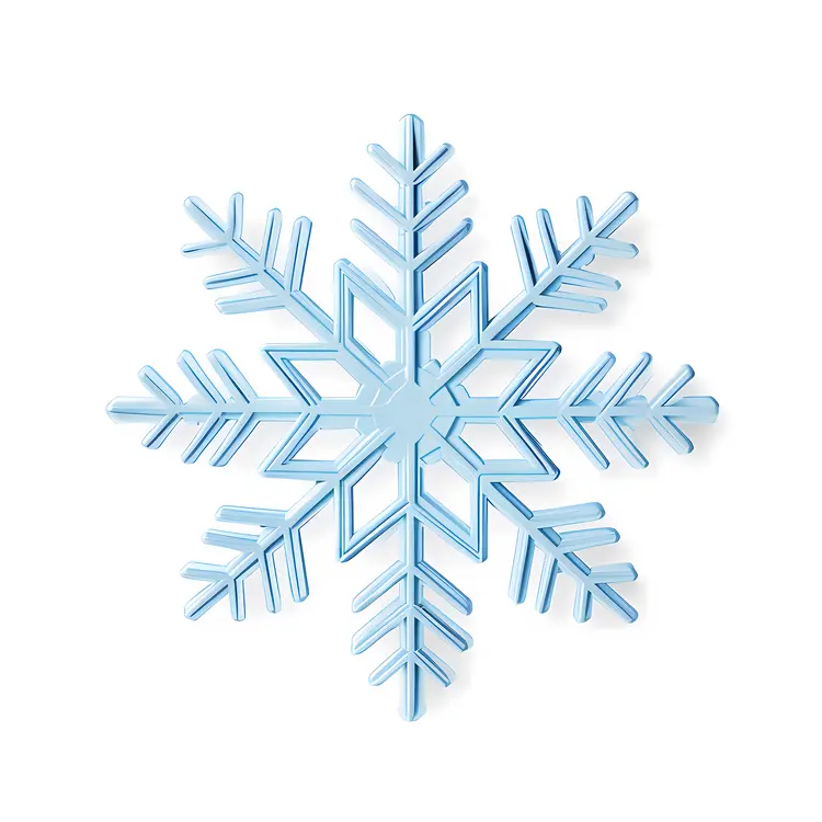 Light Blue Snowflake Illustration for Winter
