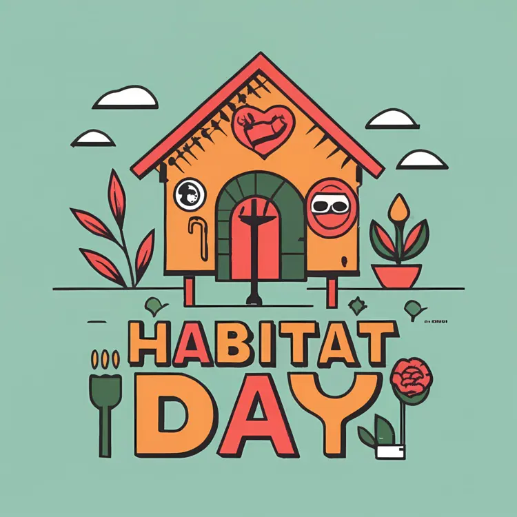 Habitat Day with Colorful House