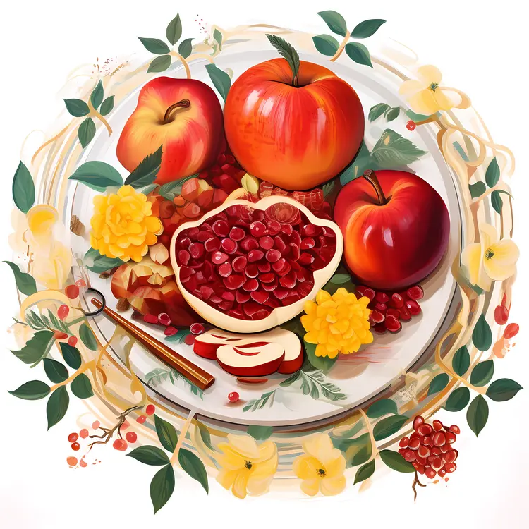 Beautiful Apples and Fruits for Rosh Hashanah