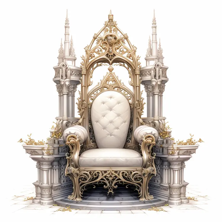 Ornate White Throne