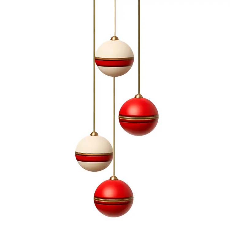 Red and White Hanging Ornaments for Christmas