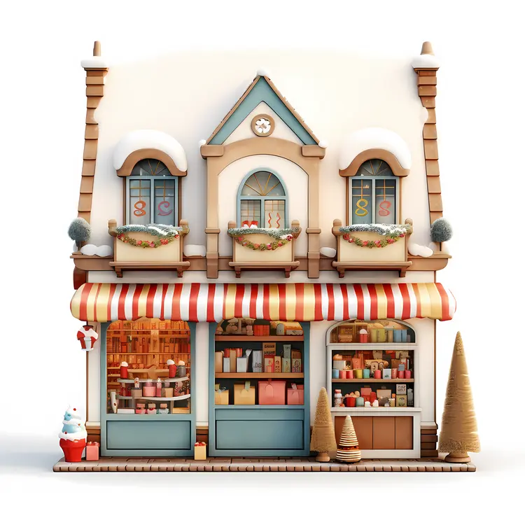 Charming Christmas Shop with Festive Decorations
