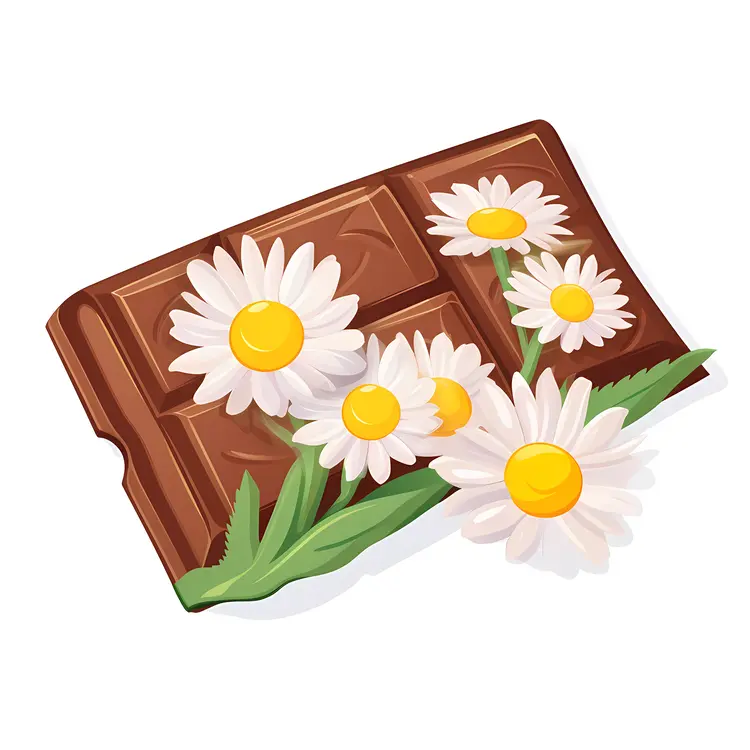Chocolate Bar with Daisies