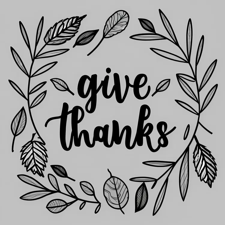 Give Thanks with Leaf Wreath