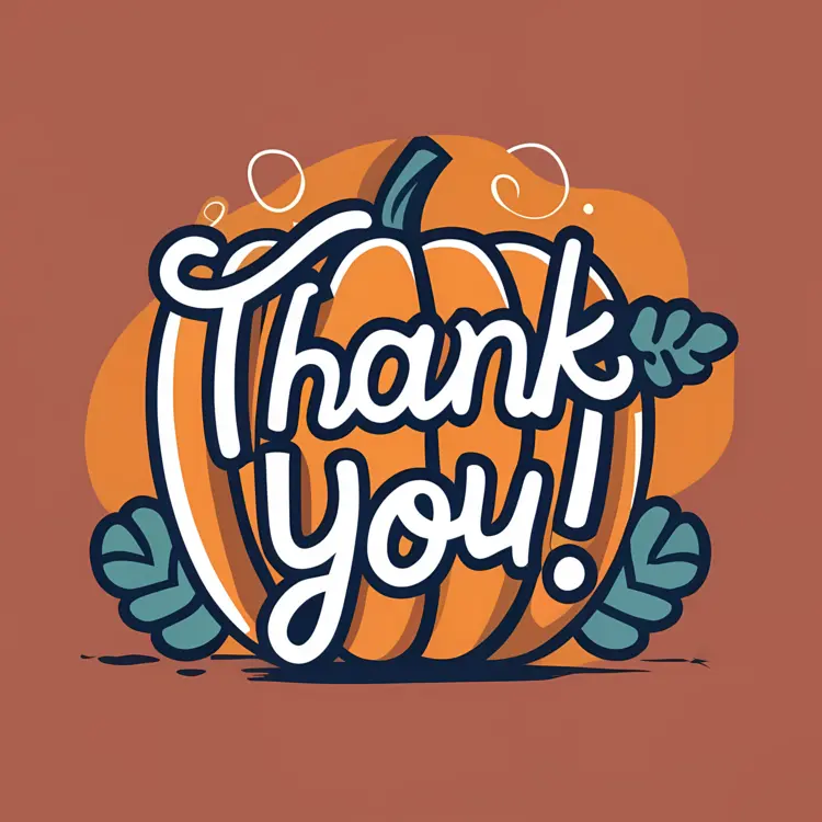 Thank You Pumpkin with Bubbles