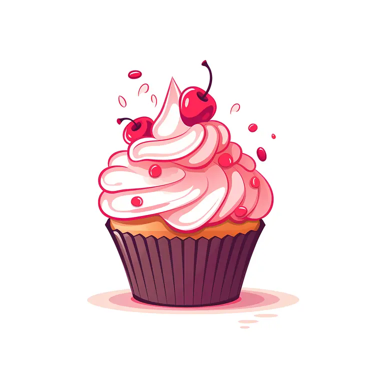 Simple Cupcake with Cherry