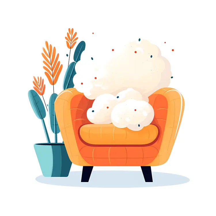 Orange Armchair with Plant