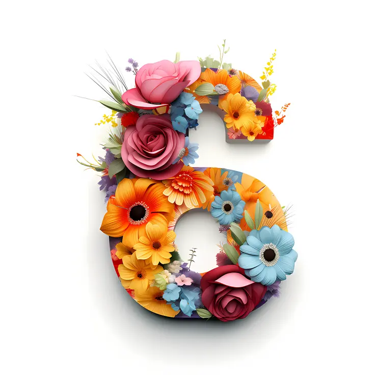 Colorful Floral Number 6