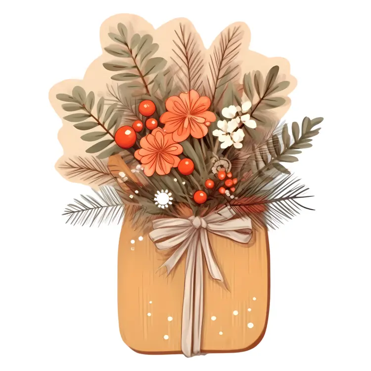 Beautiful Gift with Orange Flowers