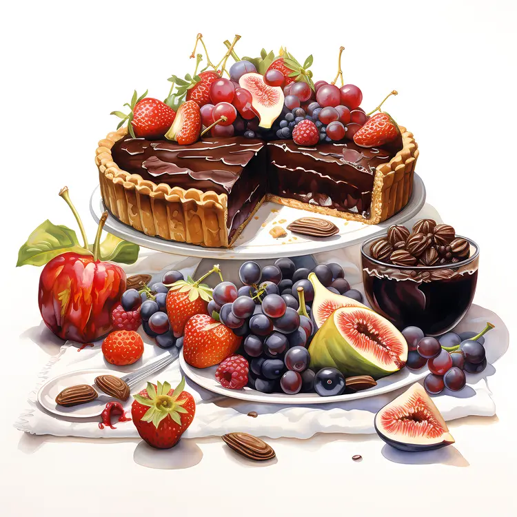 Delicious Chocolate Tart with Fresh Fruits