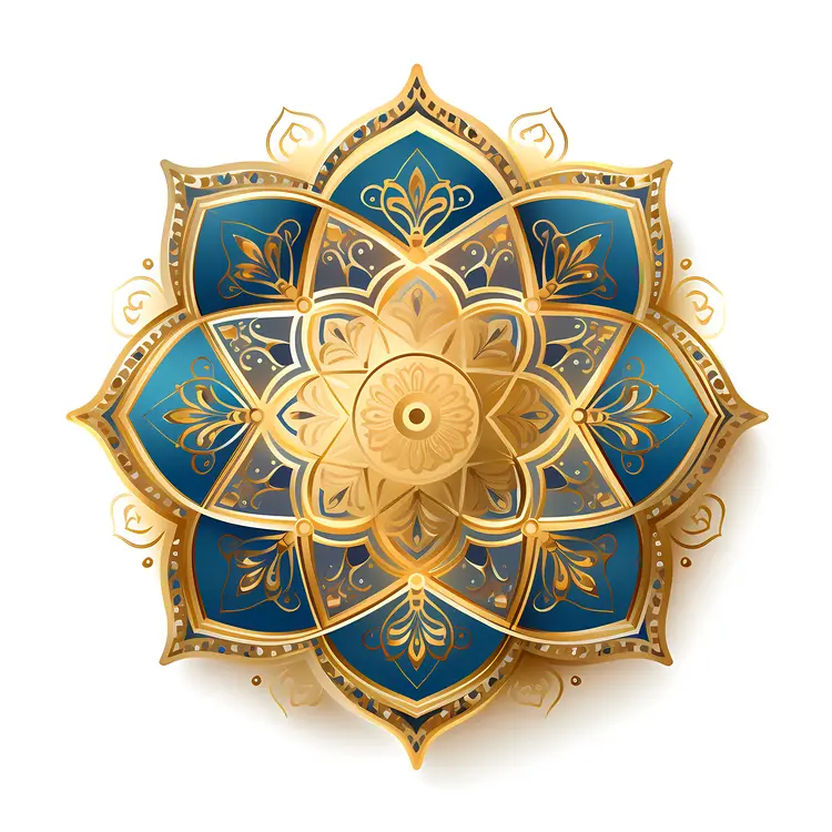 Elegant Gold and Blue Mandala