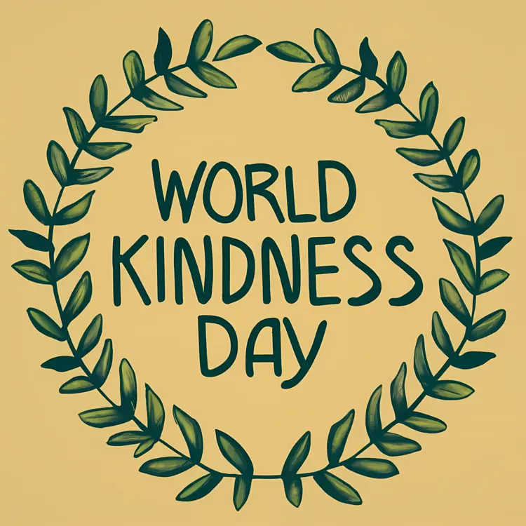 World Kindness Day with Leafy Wreath