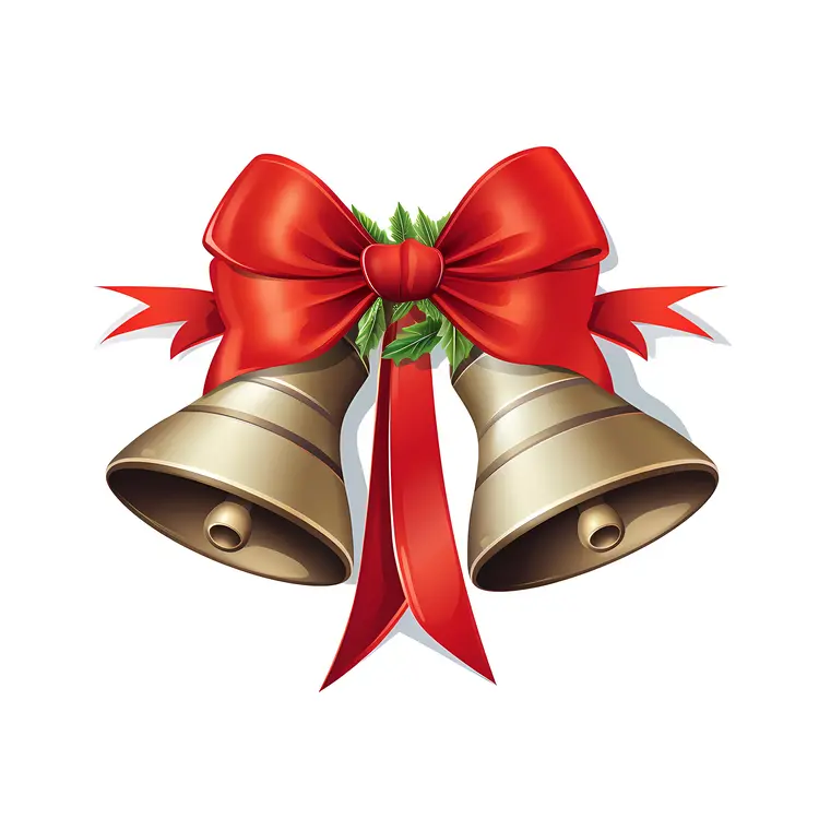 Christmas Bells with Red Ribbon