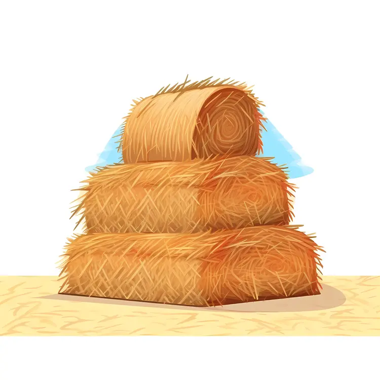 Hay Bales in a Farm Field