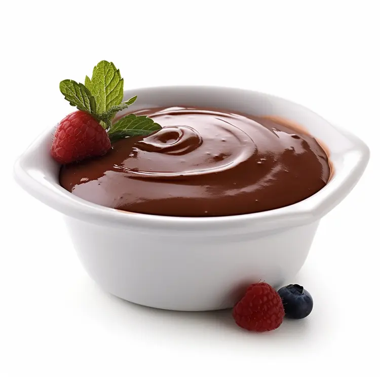 Chocolate Pudding with Fresh Berries