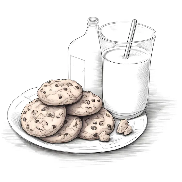 Delicious Cookies with Milk Illustration