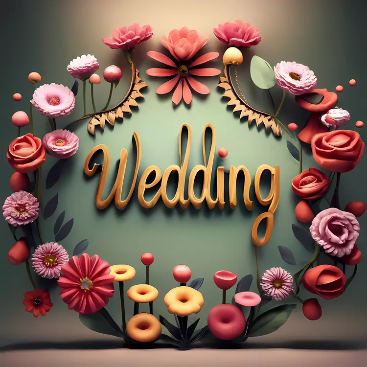 Wedding with Floral Wreath