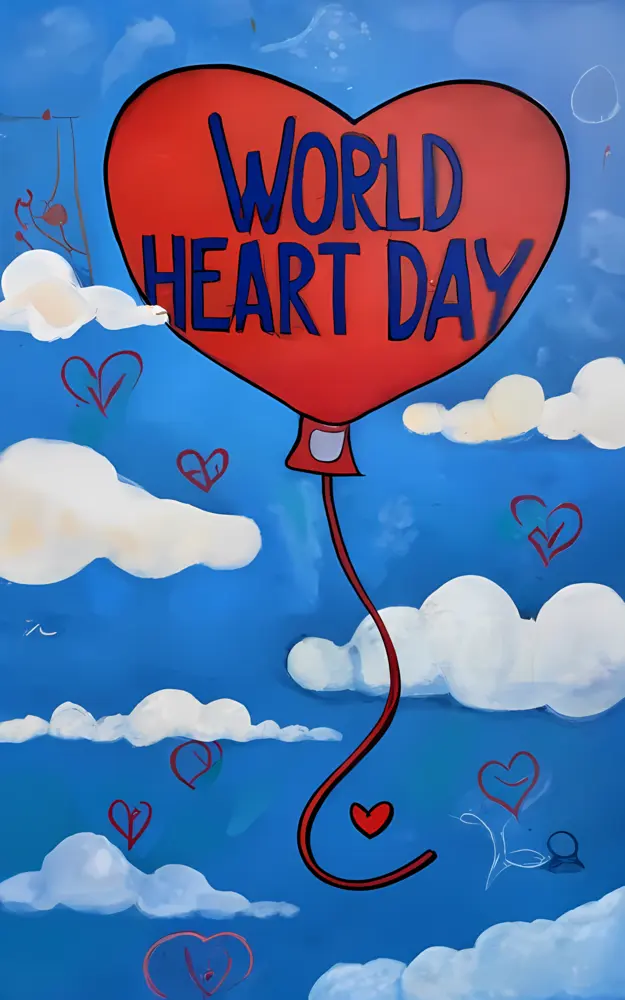 World Heart Day Heart Balloon Illustration