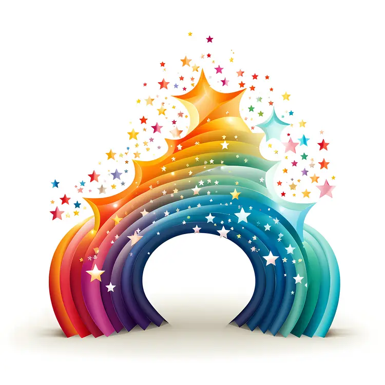 Rainbow Star Arch with Sparkling Stars