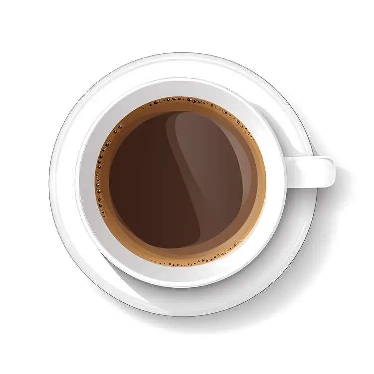 Top View of Coffee in White Cup