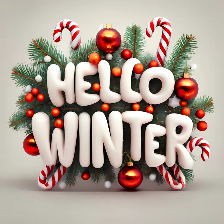 Hello Winter with Festive Decorations