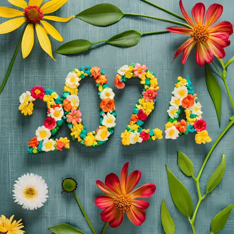 2024 with Floral Arrangement