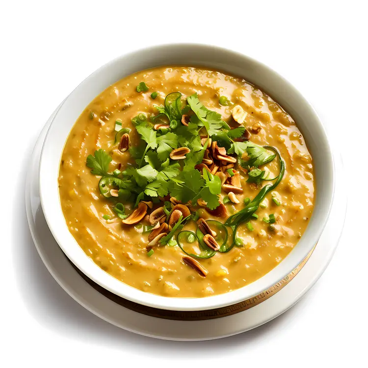 Delicious Nutty Soup with Fresh Cilantro Garnish
