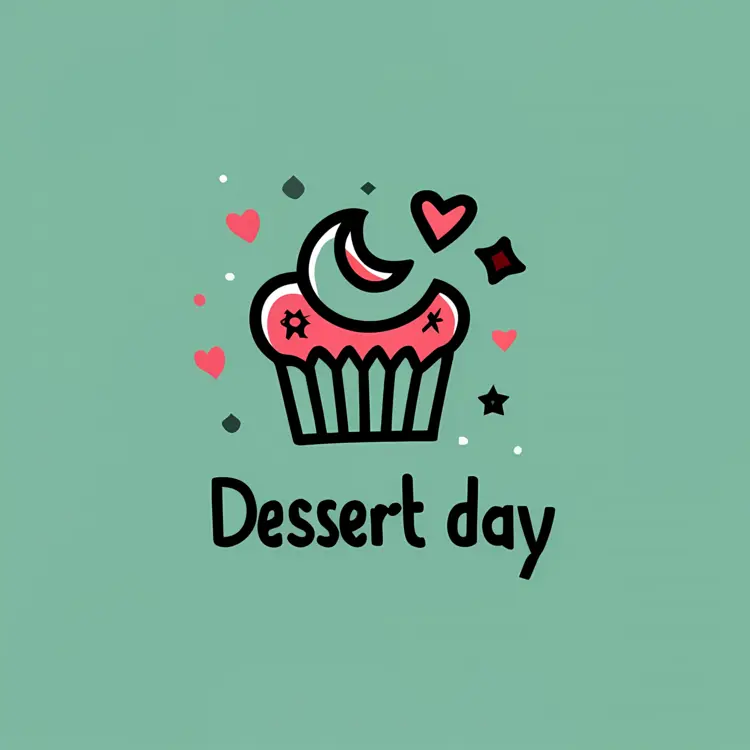 Cute Cupcake with Hearts and Stars for Dessert Day